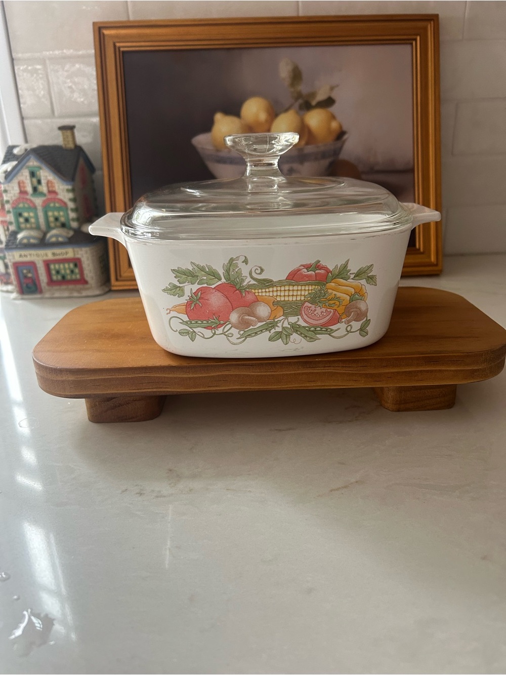 Vintage Corning Ware Country Festival 1.5L Casserole Dish w/ Pyrex Lid